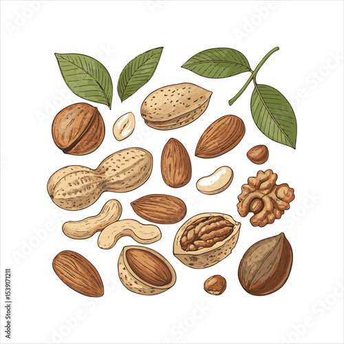 Nuts collage.