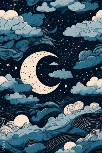 Ilustración del cielo nocturno