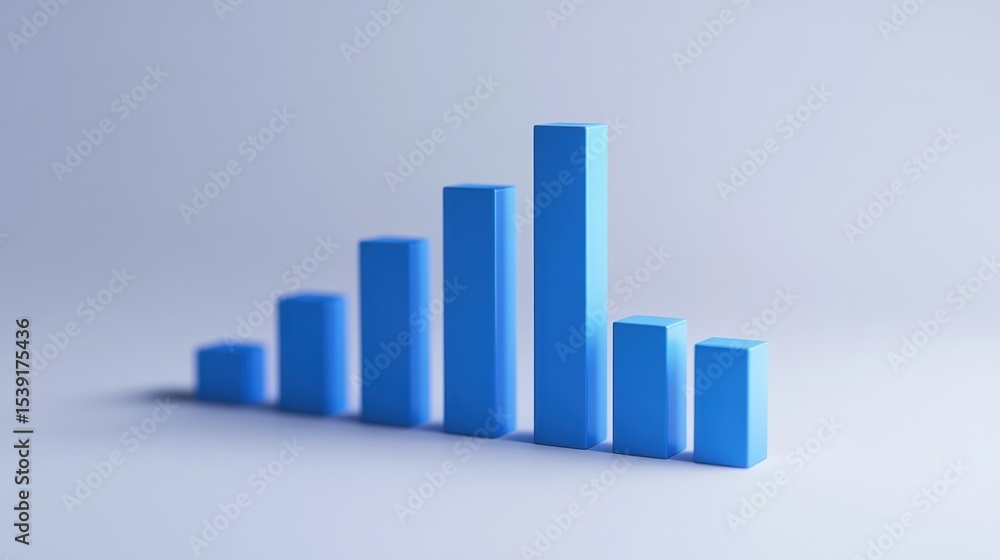 Blue bar graph on light background Blue bar graph on light background