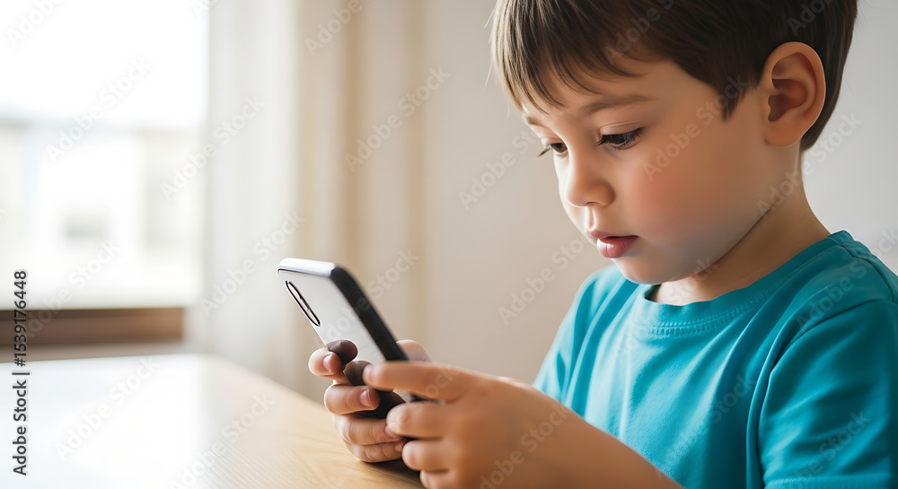 Fototapeta premium Child Watching Mobile Screen