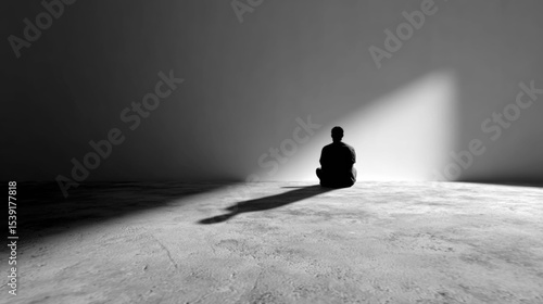Solitary Figure in Light Symbolizing Memory Loss and Awareness for World Alzheimer Day Vector Background