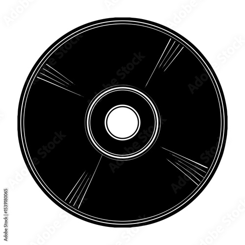 Download black and white cd dvd vector image for music audio data storage and digital content media use
