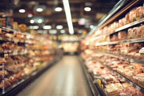Wallpaper Mural Blurred background of a frozen food aisle in a grocery store, with no focus on the products and empty space for text Generative AI Torontodigital.ca