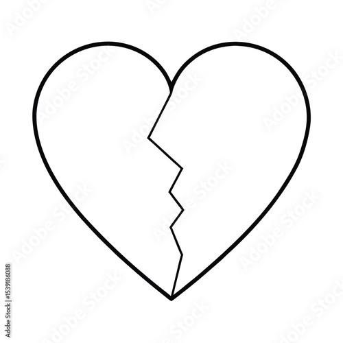 Artistic broken heart design vector illustration of a cracked heart graphic
