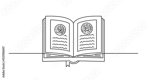 black line art open quran book clip art preview