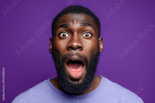 Man with surprised expressi...
