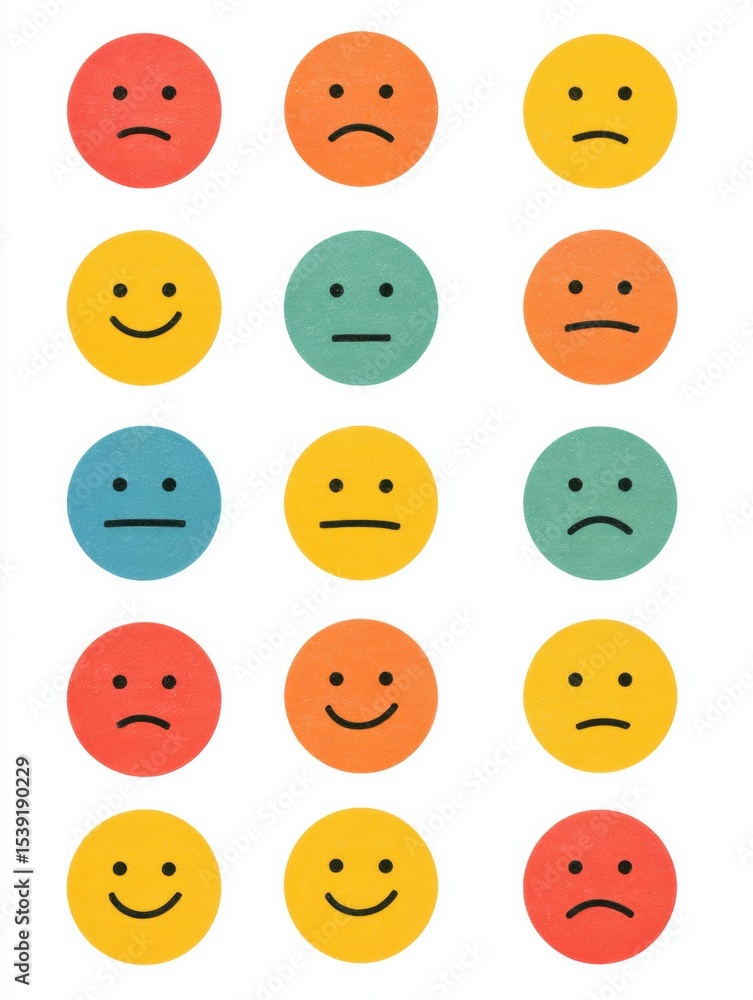 Fototapeta premium Simple Emotional Check-In Chart Designed for Daily Use to Track Feelings and Moods for Better Emotional Awareness and Self-Reflection