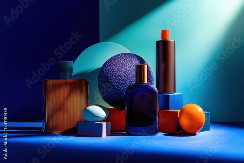 Perfume bottles and colorfu...