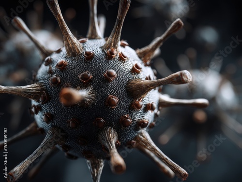 Microscopic view of a gray ...