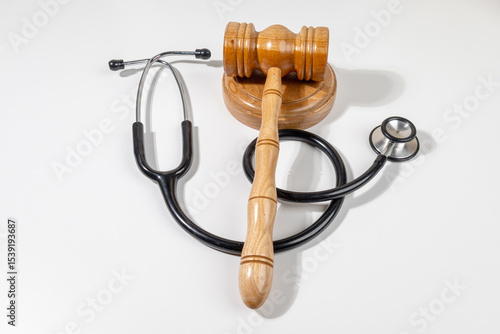 Legal Accountability in Healthcare – Gavel and Stethoscope On White Surface