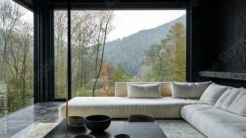 Serene Mountain View Living Room