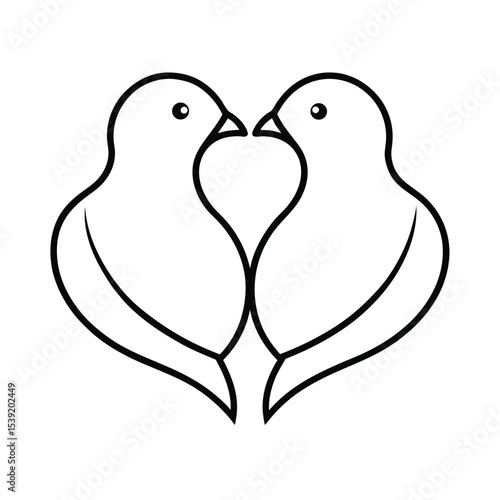 Adorable lovebird couple illustration perfect for valentine s day or romantic designs