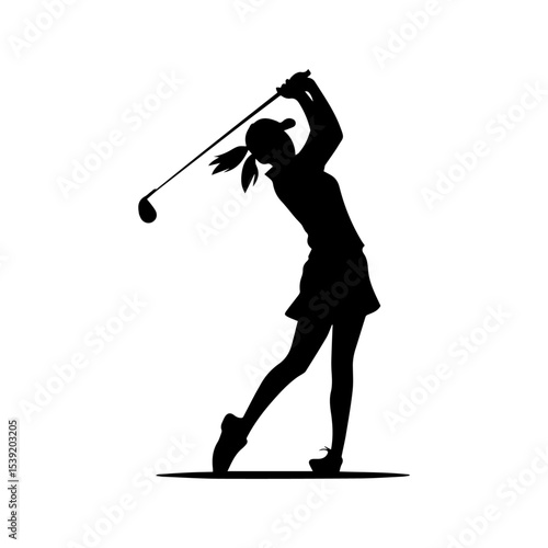 golf player silhouette vector