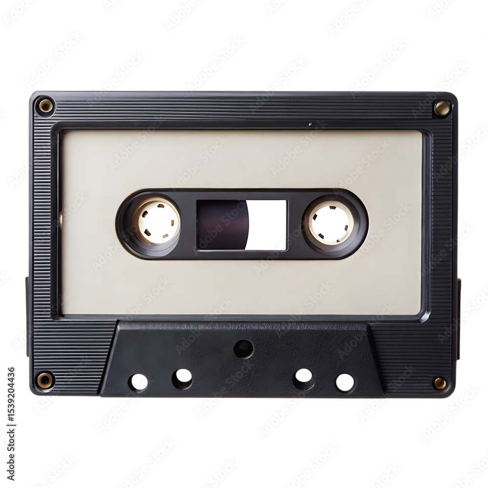 Obraz premium Retro Audio Cassette Tape Isolated on Transparent Background