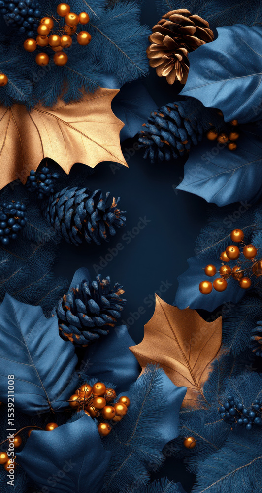 Naklejka premium Luxury Christmas Decoration Arrangement