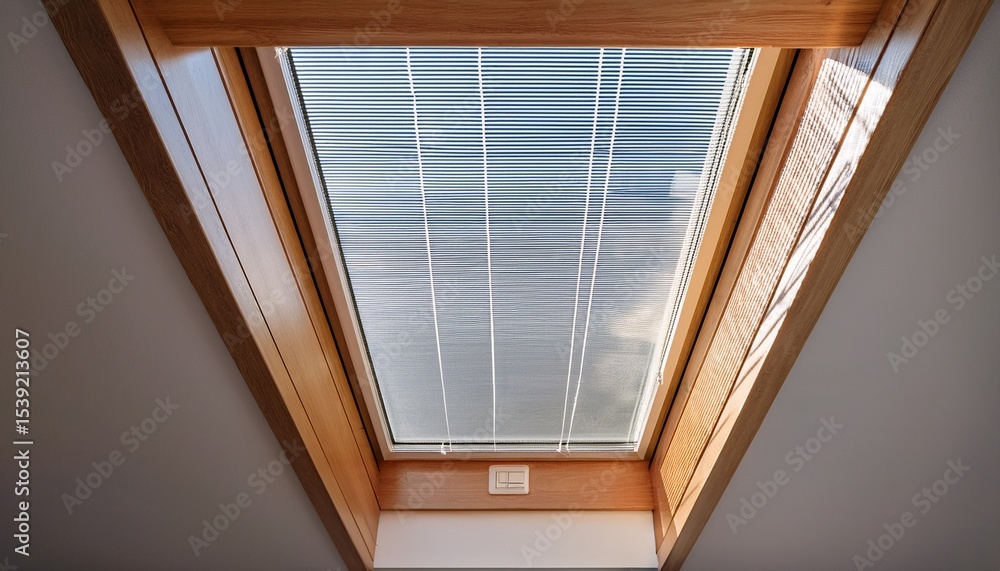 Obraz premium skylight with light beige blinds in a recessed ceiling