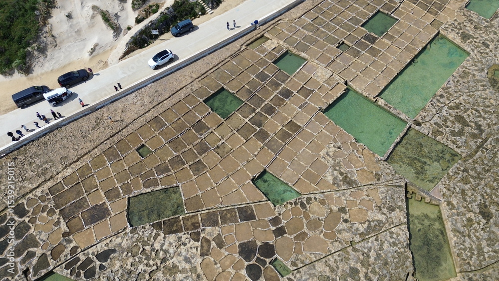 Fototapeta premium aerial view of the salt pans