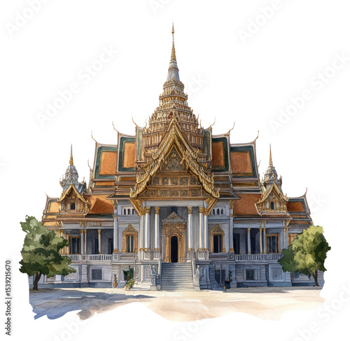 Wallpaper Mural PNG Architecture architectural illustration thailand. Torontodigital.ca