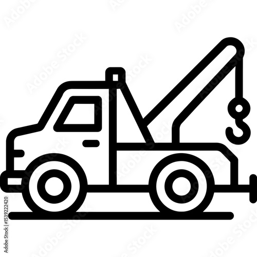 Tow truck outline icon vector