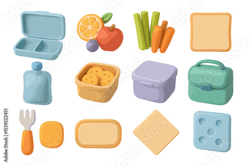 Colorful clay food and containers set against gradient background