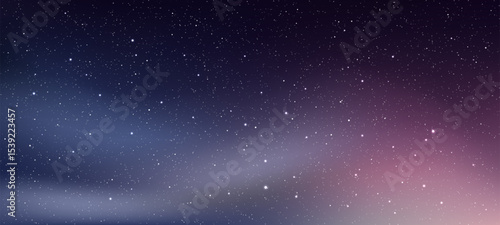 Night sky with multitude of stars. Universe gradient background for astronomy or space exploration concept poster.