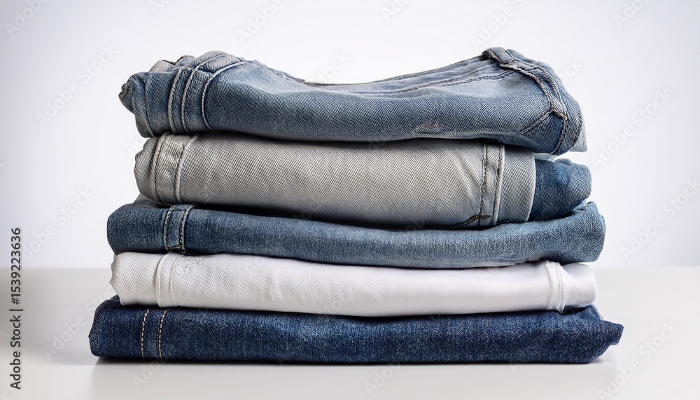a white stack of isolated jeans like layered rock shows its natural texture a white stack of isolated jeans like layered rock shows its natural texture