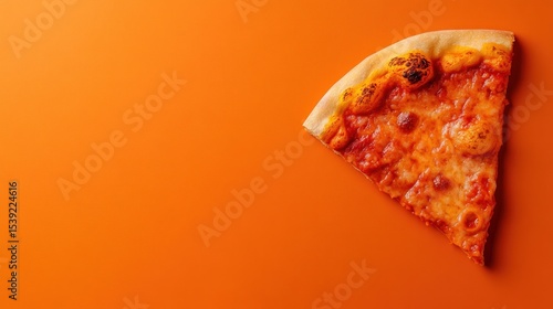 Pizza slice on orange background (1)