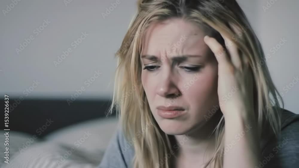 Young Woman Struggling with Mental Stress and Overwhelm Young Woman Struggling with Mental Stress and Overwhelm