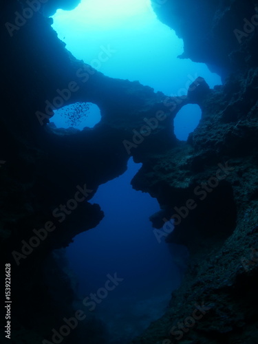 Wallpaper Mural cave diving underwater for scuba divers skull shape cave like skeleton Torontodigital.ca