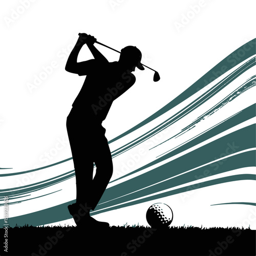 golf player silhouette vector