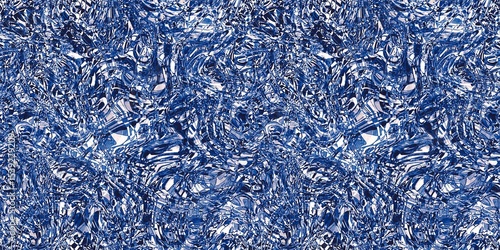 Dye wash indigo blue textur border fabric effect background. Seamless edging trim pattern in masculine Japanese block print style. Perfect for washing tape, ribbon and banner design