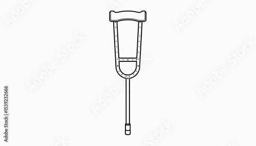 A simple illustration of a crutch in a clean line art style
