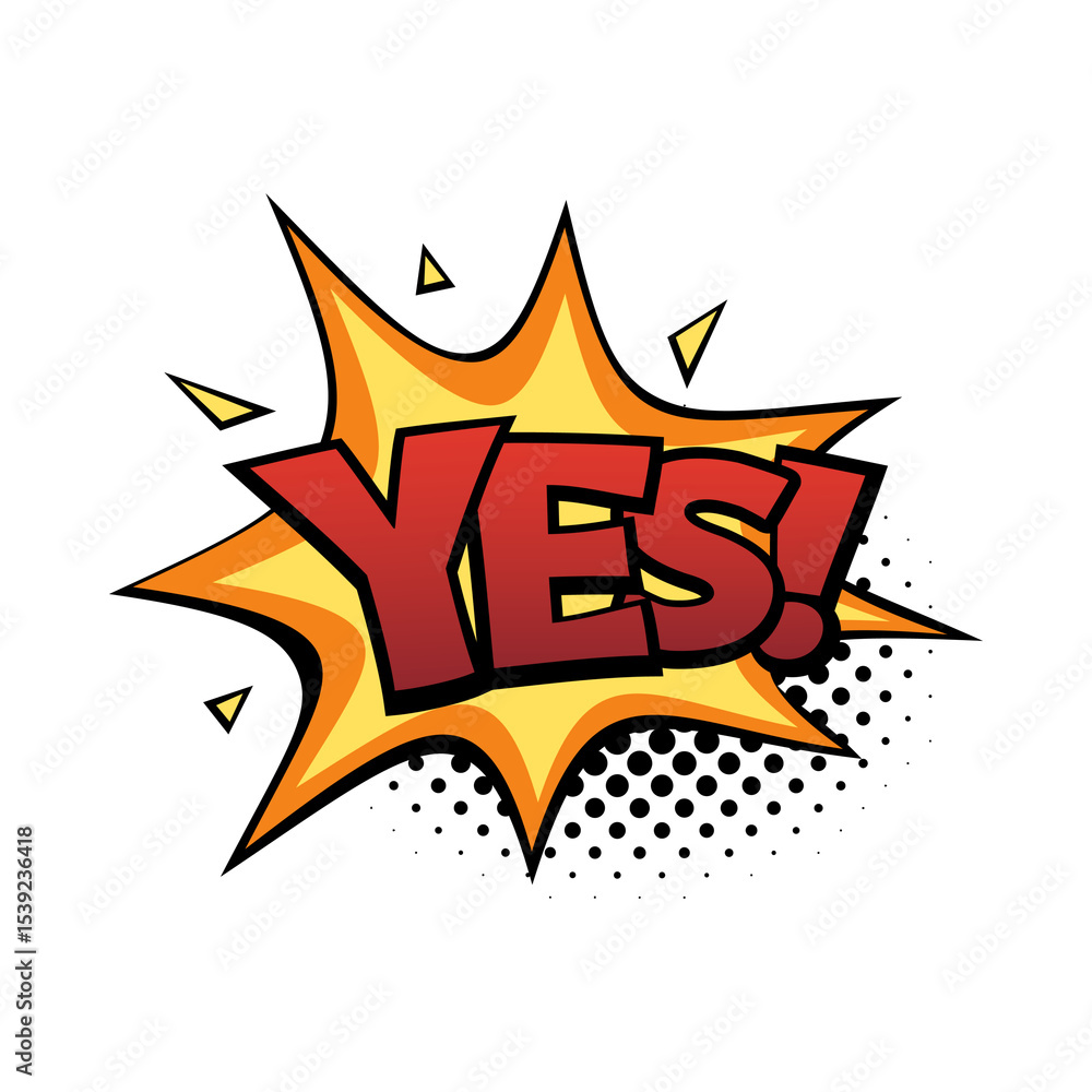 Yes comic speech bubble isolated on transparent background Yes comic speech bubble isolated on transparent background