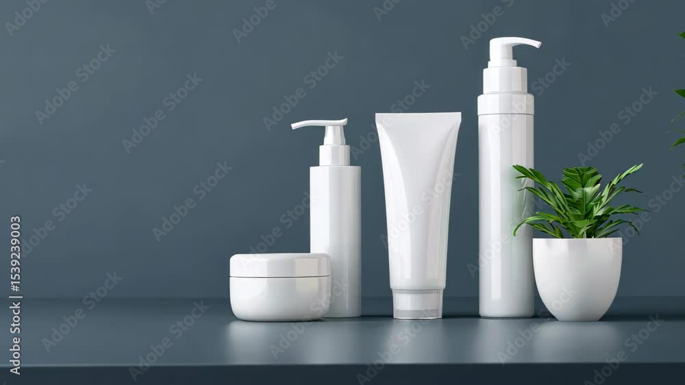 Spa Essentials Displayed: A minimalist composition presents an array of pristine spa and self-care essentials, thoughtfully arranged to evoke a sense of serenity and wellness.