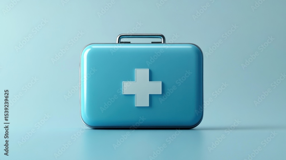 Fototapeta premium Light blue first-aid kit