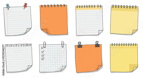 Collection of Various Colorful Notes Perfect for a Notebook Decoration Planner Scrapbooking Journaling Reminders and Creative Projects Design