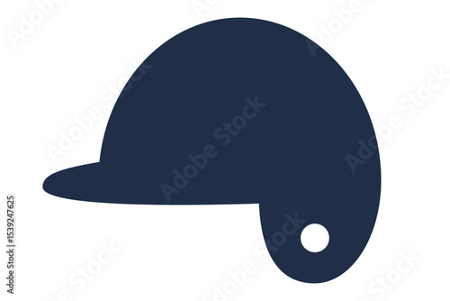 Minimalist baseball helmet icon side view. Clipart image isolated on background.