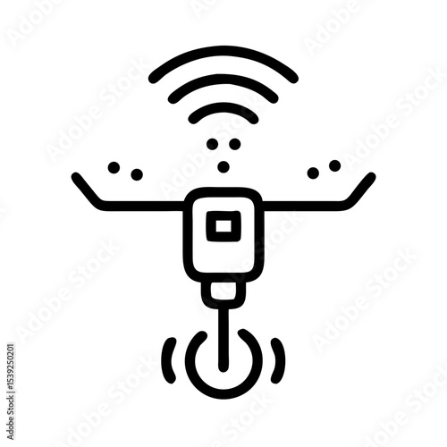 Bluetooth irrigation controller icon with wireless signals for smart farming technology