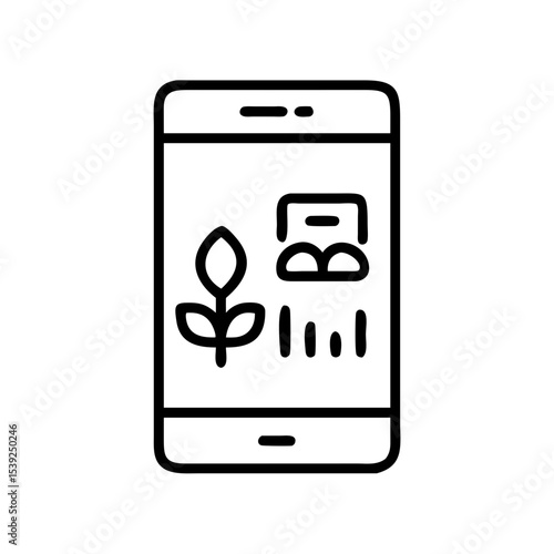 Agrotech software interface with smart farming icons on a modern smartphone concept
