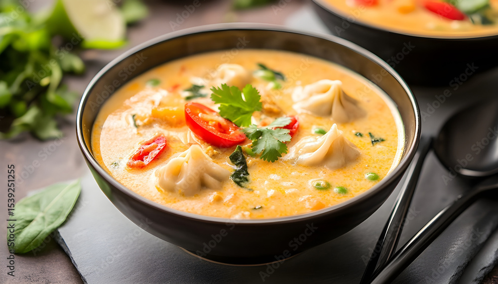 Thai Coconut Curry Dumpling Soup Thai Coconut Curry Dumpling Soup