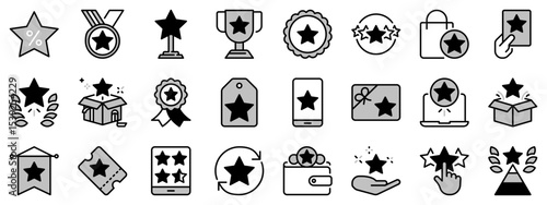 Icons in two tones about rewards
