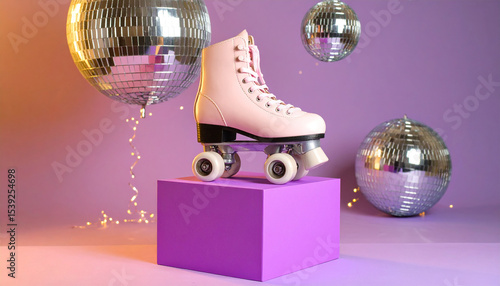  Stylish Roller Skate in Glitter Setting with Party Vibes