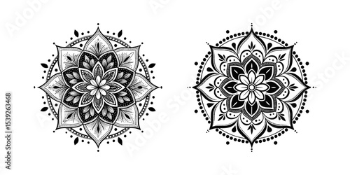 Intricate Mandala Art: Symmetric and elegant mandalas, a mesmerizing display of detailed pattern, evoke a sense of tranquility and spiritual exploration.