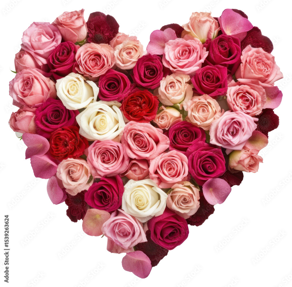 PNG Heart shape made of roses flowers valentine's decoration. PNG Heart shape made of roses flowers valentine's decoration.