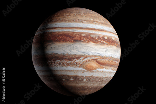 Jupiter on black background