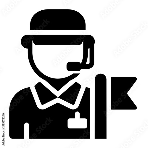 tour guide glyph icon for travel helper avatar