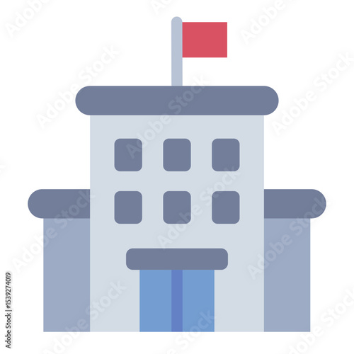 hotel building flat icon for travel accommodation