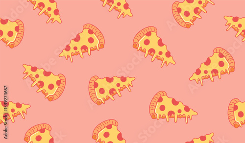 Cute pizza pattern background vector design