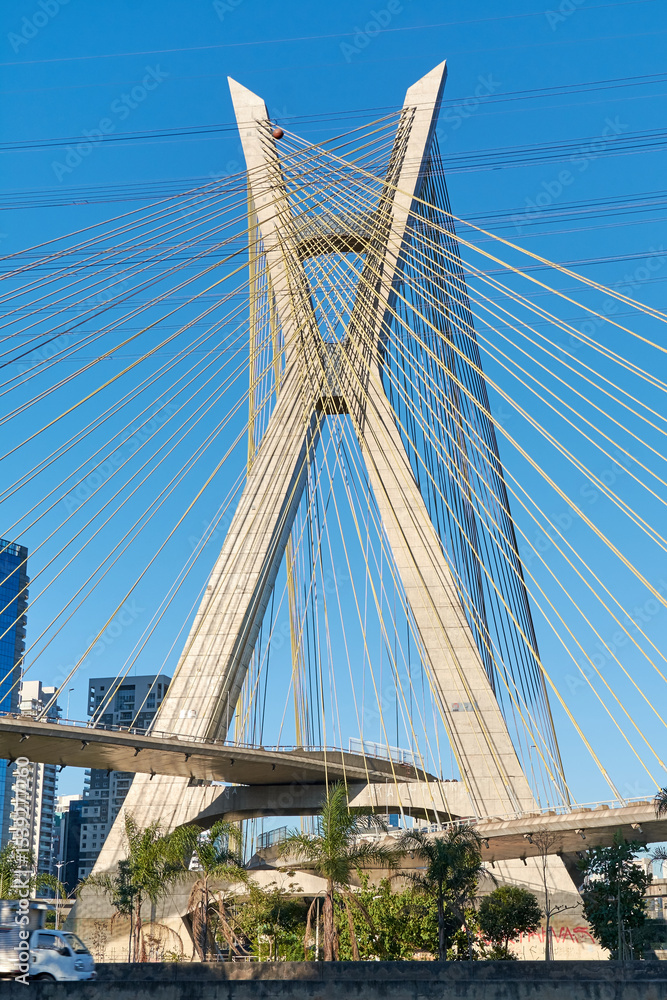 Obraz premium Cable-stayed bridge in São Paulo.