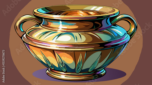 lusterware pottery or porcelain with a metallic glaze tha. Metallic Glaze. Illustration Very beautiful